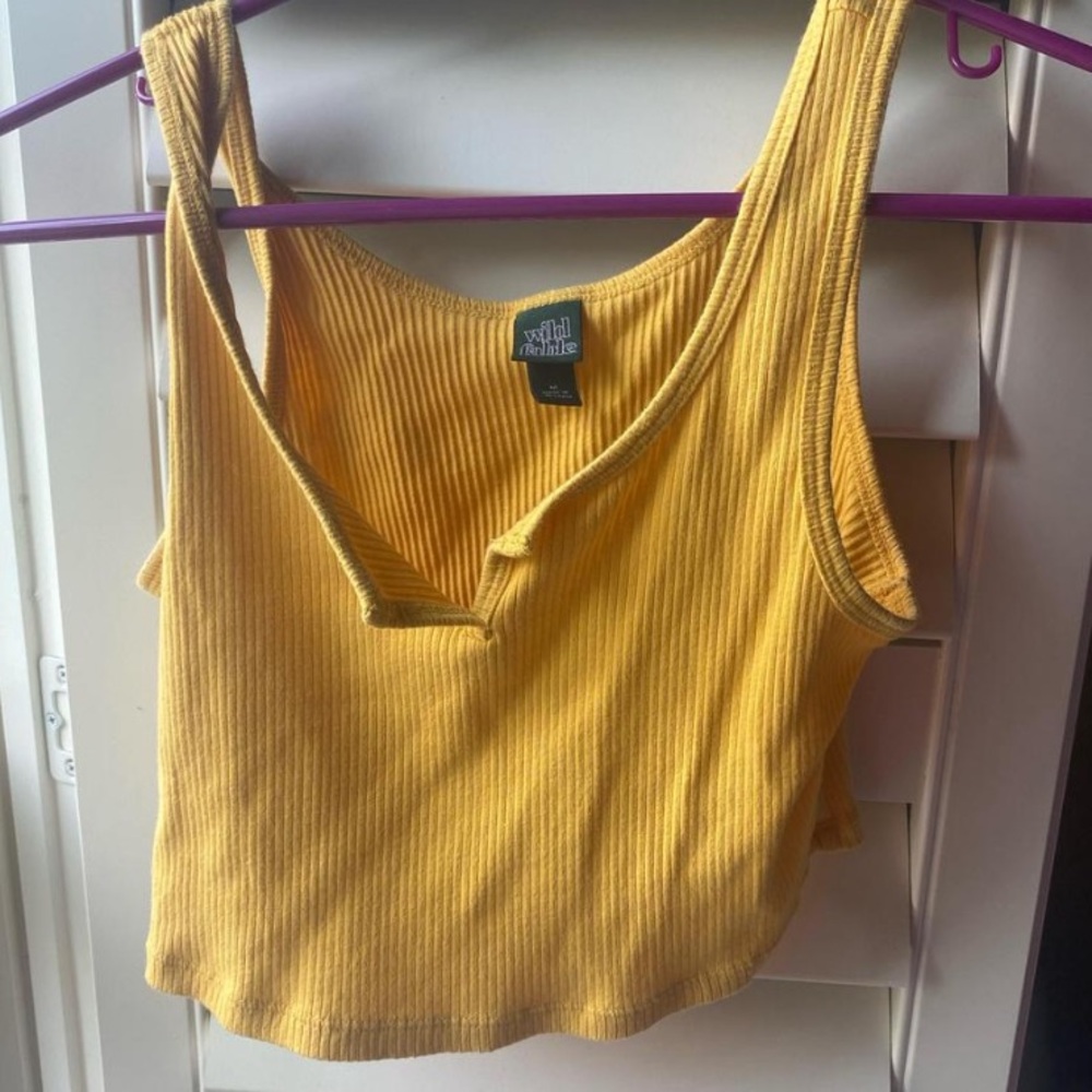 Mustard yellow wild fable crop top